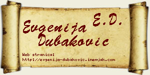 Evgenija Dubaković vizit kartica